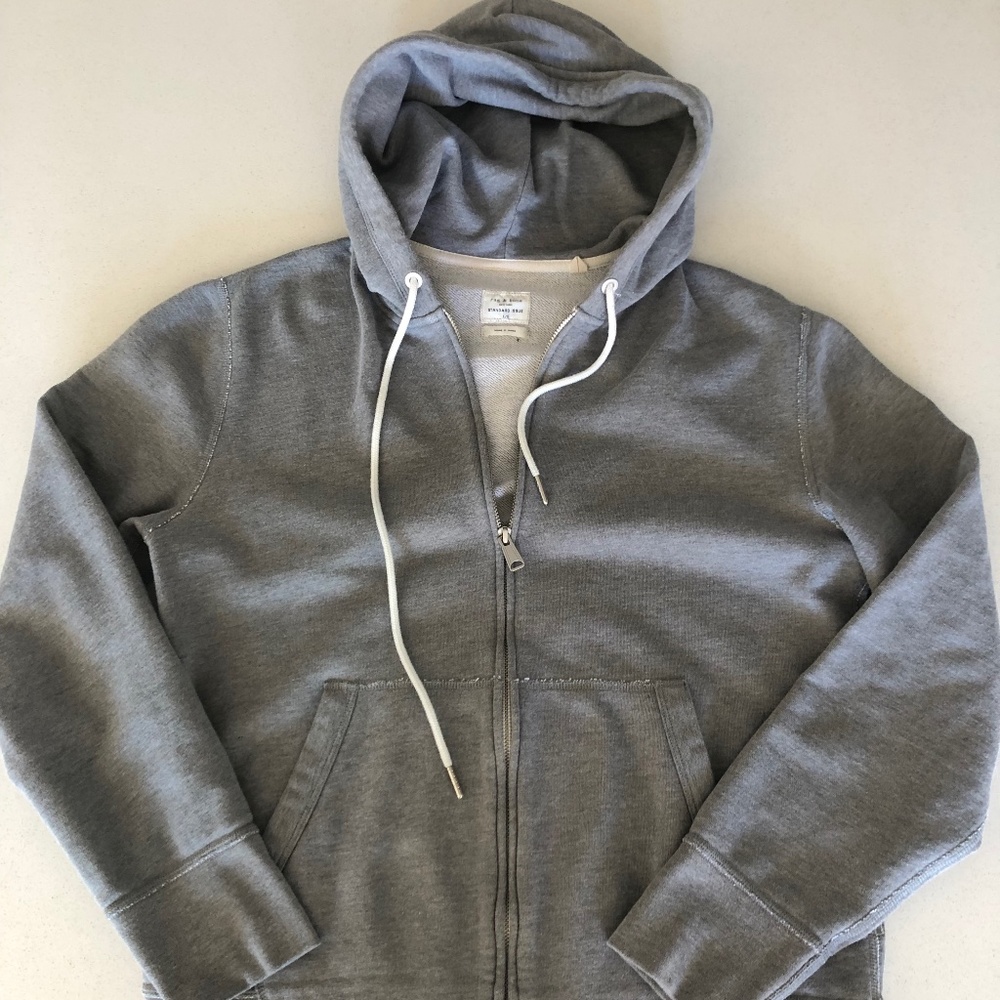 Rag and Bone Men's French Terry Gray Hoodie - Men's Large